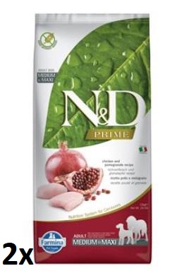 N&D PRIME DOG Adult M/L Chicken & Pomegranate 2x12kg