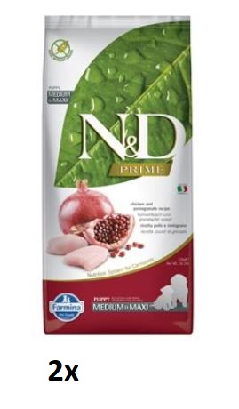 N&D PRIME DOG Puppy M/L Chicken & Pomegranate 2x12kg