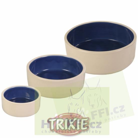 Miska keramická pes 1l 18cm bílá/modrá TR