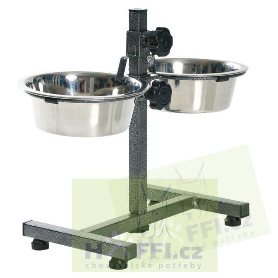 Psí bar na 2misky nerez 1,8l/21cm, nast.výška 40cm TR
