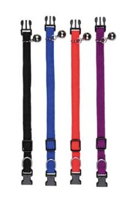 Obojek kočka nylon s rolničkou nastavitelný 32cm mixTR