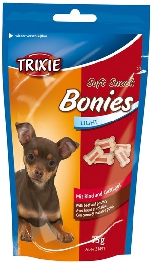 Pochoutka BONIES light bílé kostičky pro psy 75g TR