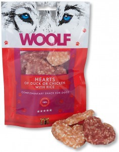 WOOLF pochoutka duck or chicken hearts with rice  100g