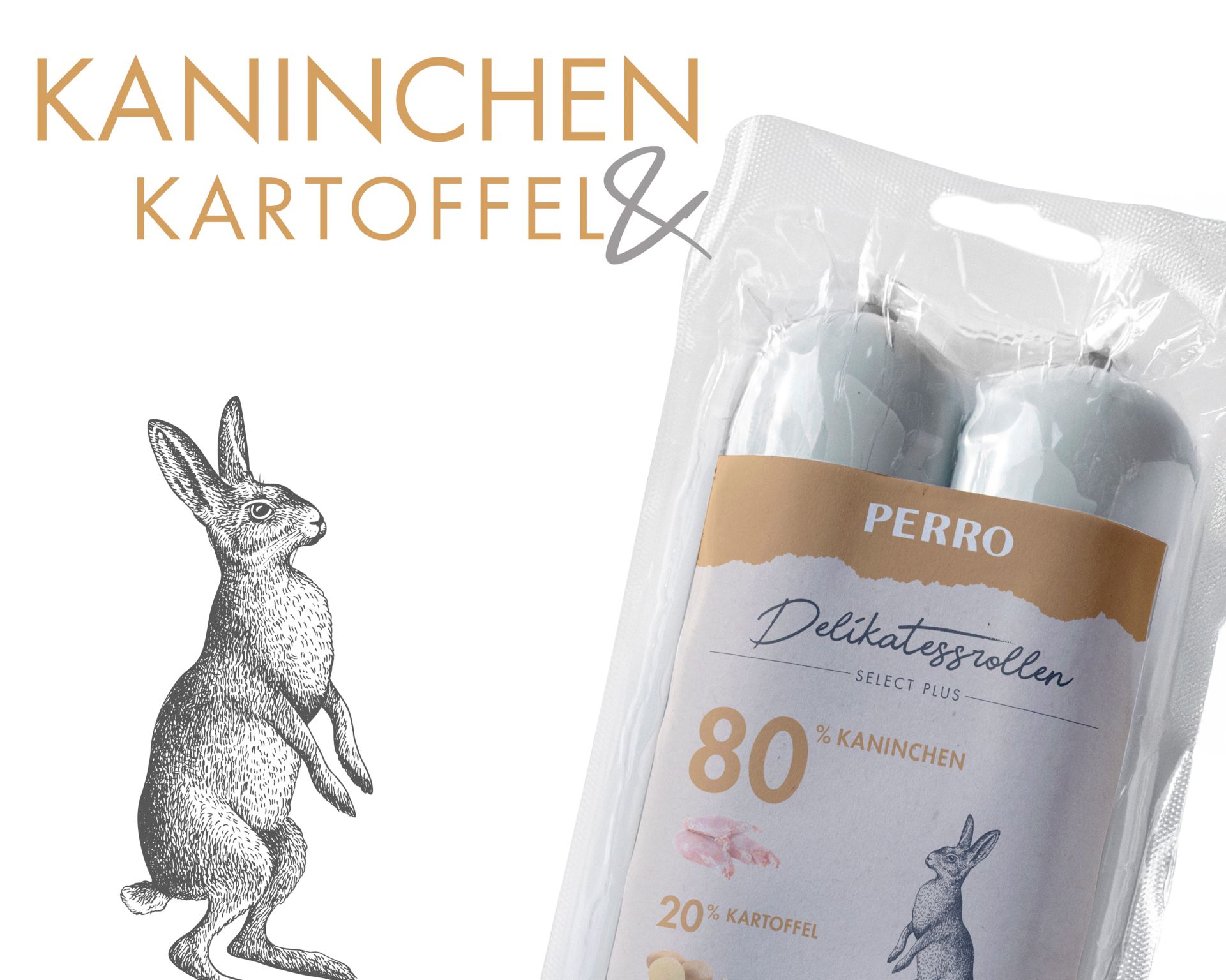 PERRO Delikatessrolle č.1 Králík & Brambory 2x400g