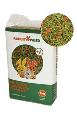 Seno luční s mrkví RabbitWeed 1kg 40 l