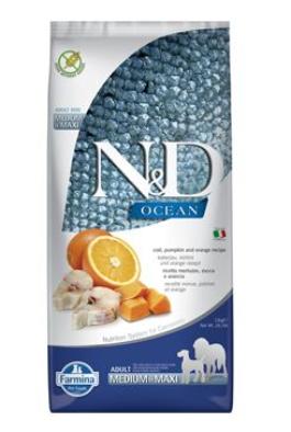 N&D OCEAN DOG GF Adult M/L Codfish&Pumpkin&Orange 2x12kg