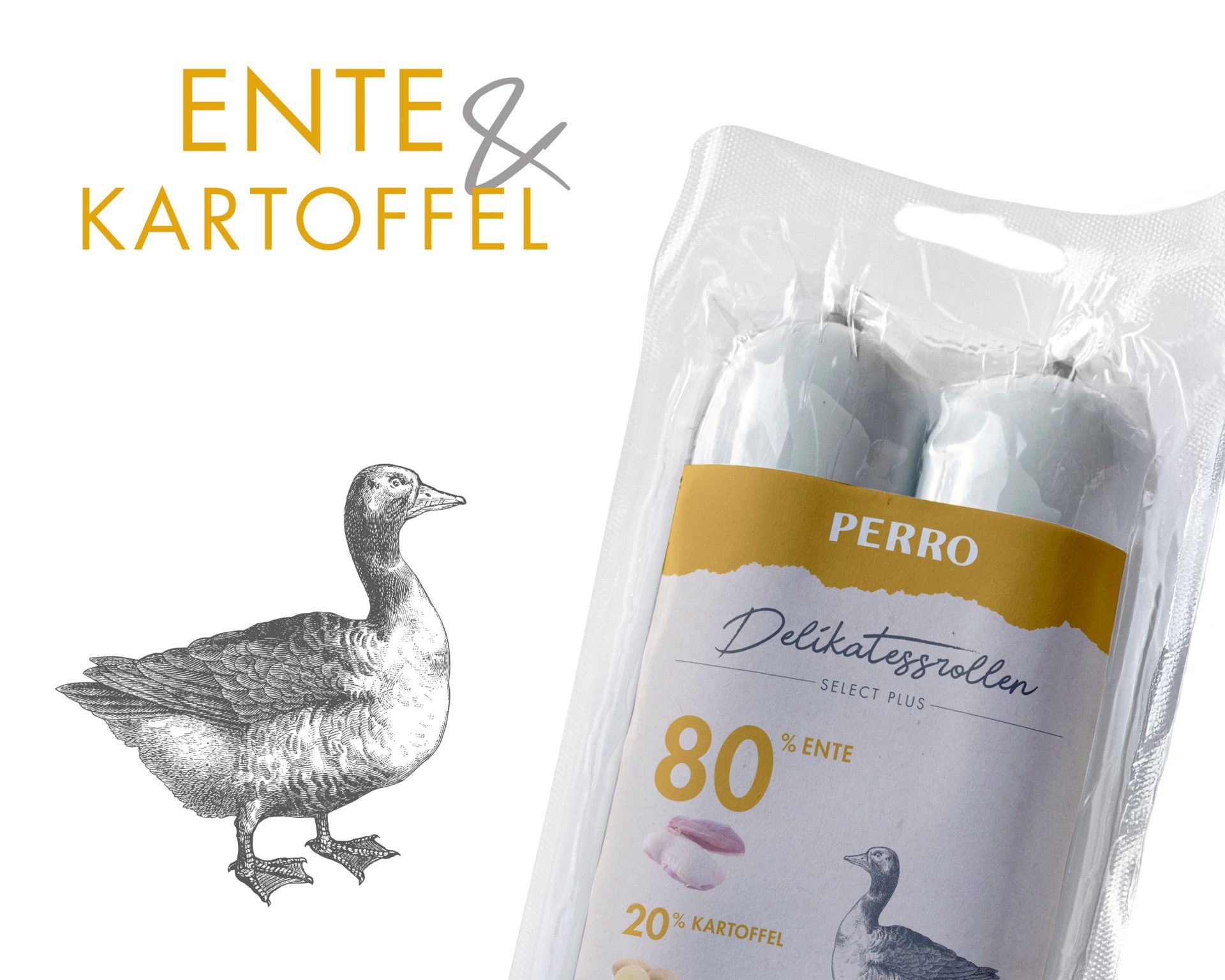 PERRO Delikatessrolle č. 1 Kachna a brambory 2x400g