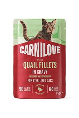 Carnilove Cat Pouch Gravy Quail+Dandelion Steril. 85g