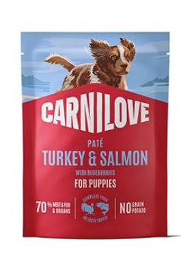 Carnilove Dog Pouch Paté Turkey&Salm.+Blueb.Puppy 300g