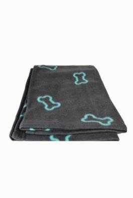 Deka pro psy BEANY modré kostičky 100x70cm šedá TR